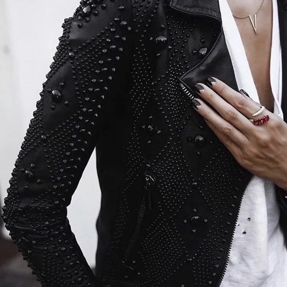 NOUR HAMMOUR Saturday leather jacket - Picture 2 of 10